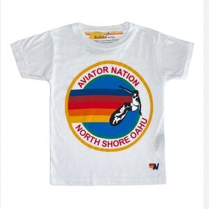 Aviator Nation White and Red Short Sleeve Tees